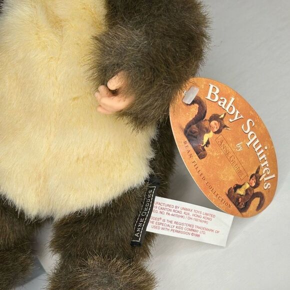 2-Anne Geddes Ladybug & Baby Squirrel Plush Stuffed Dolls 8-9" 1998 1-NWT - Picture 13 of 13